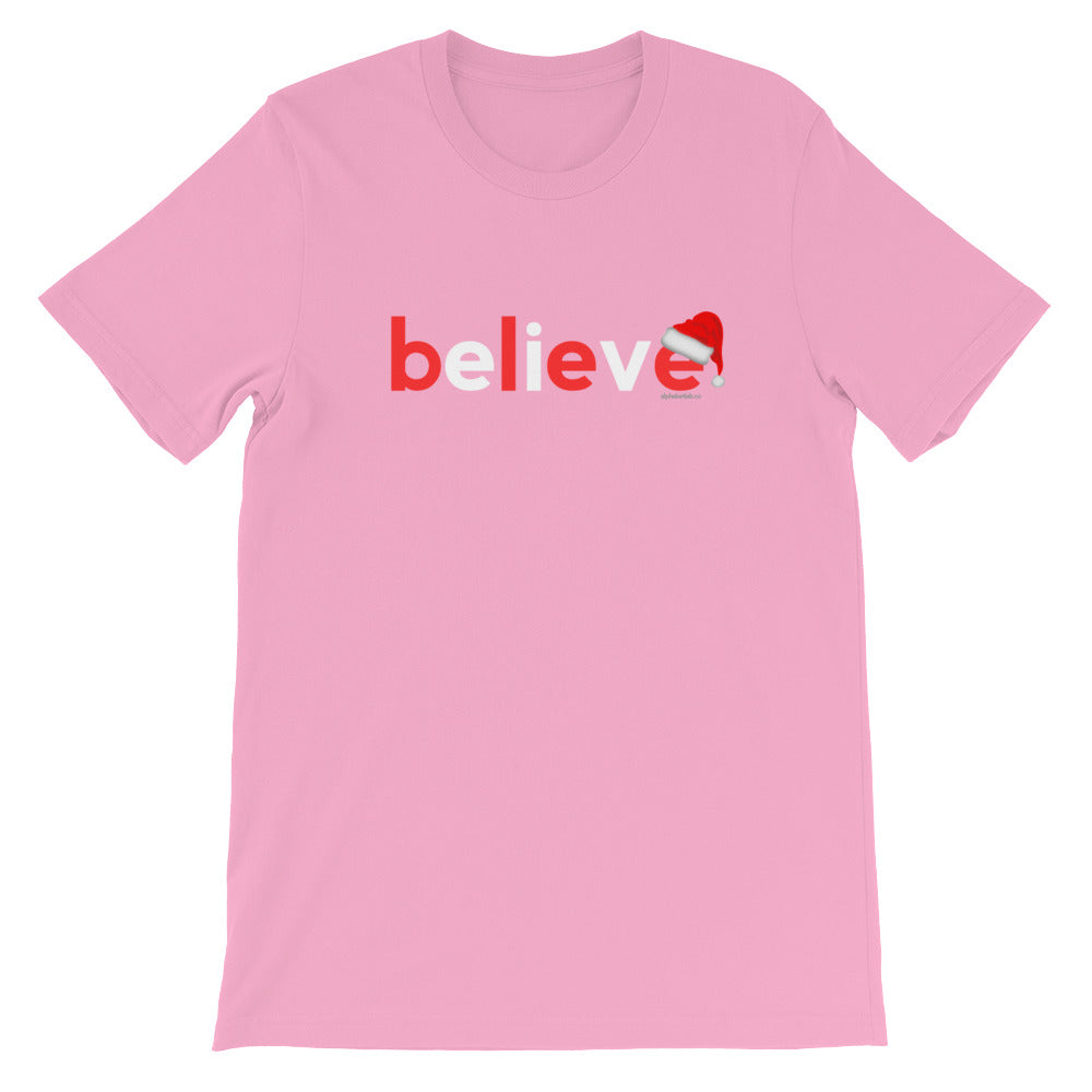 Believe Christmas T-Shirt White Red