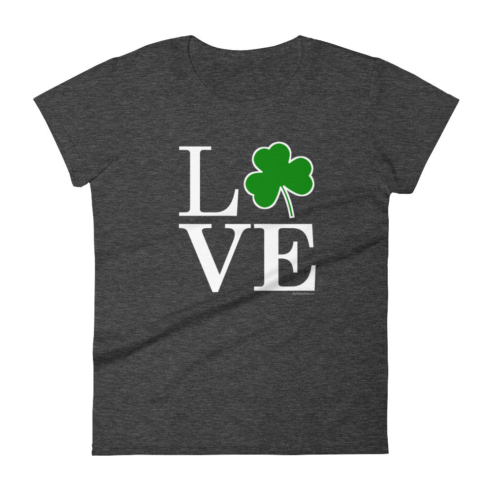 Love Shamrock Heart Womens St. Patrick&#39;s Day T-Shirt