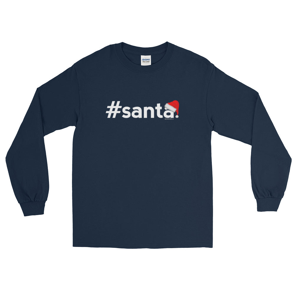 Hashtag Santa Christmas Long Sleeve T-Shirt White