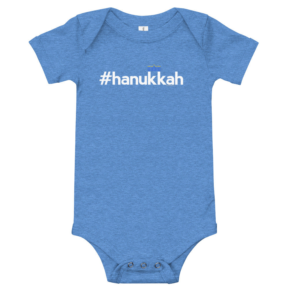 Hashtag Hanukkah Menorah Infant Bodysuit Shirt