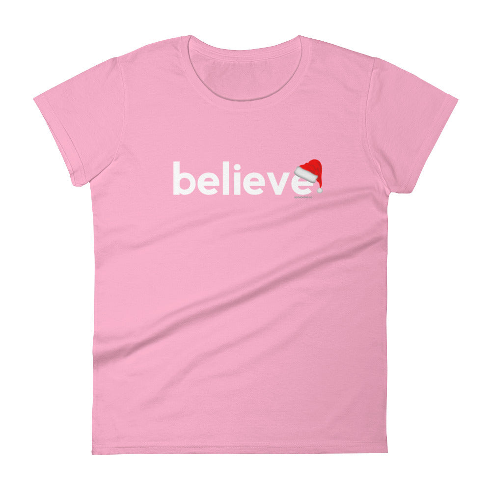 Believe Christmas T-Shirt for Women White