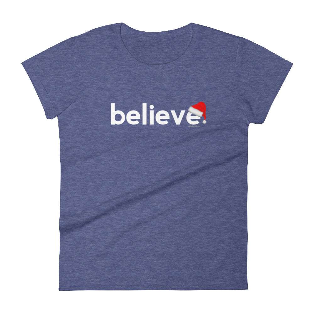 Believe Christmas T-Shirt for Women White