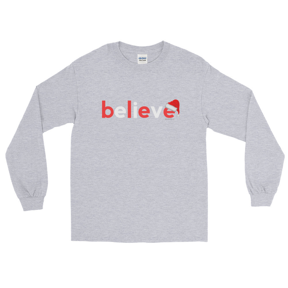 Believe Christmas Long Sleeve T-Shirt White Red