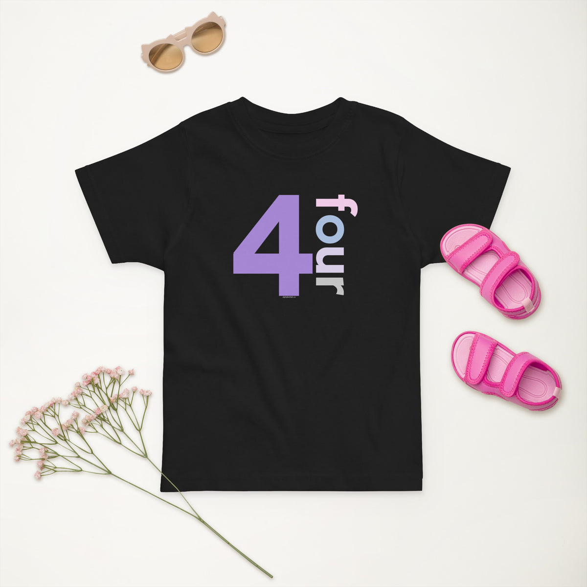 Girls 4th Birthday Shirt Four - Number