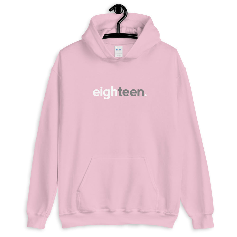 Teens 18th Birthday Hoodie Sweatshirt Eighteen - Original