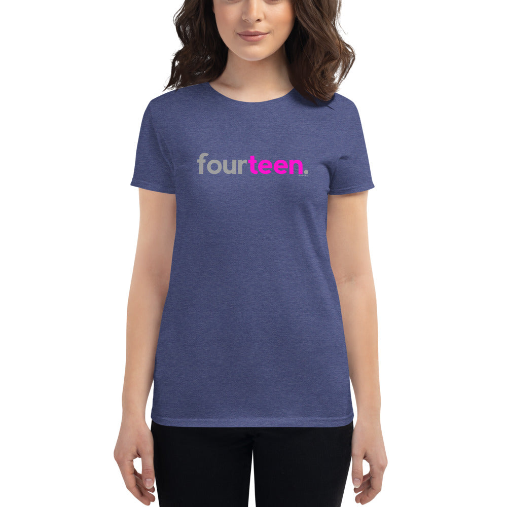 Teen Girls 14th Birthday T-Shirt Fourteen - Original Pink
