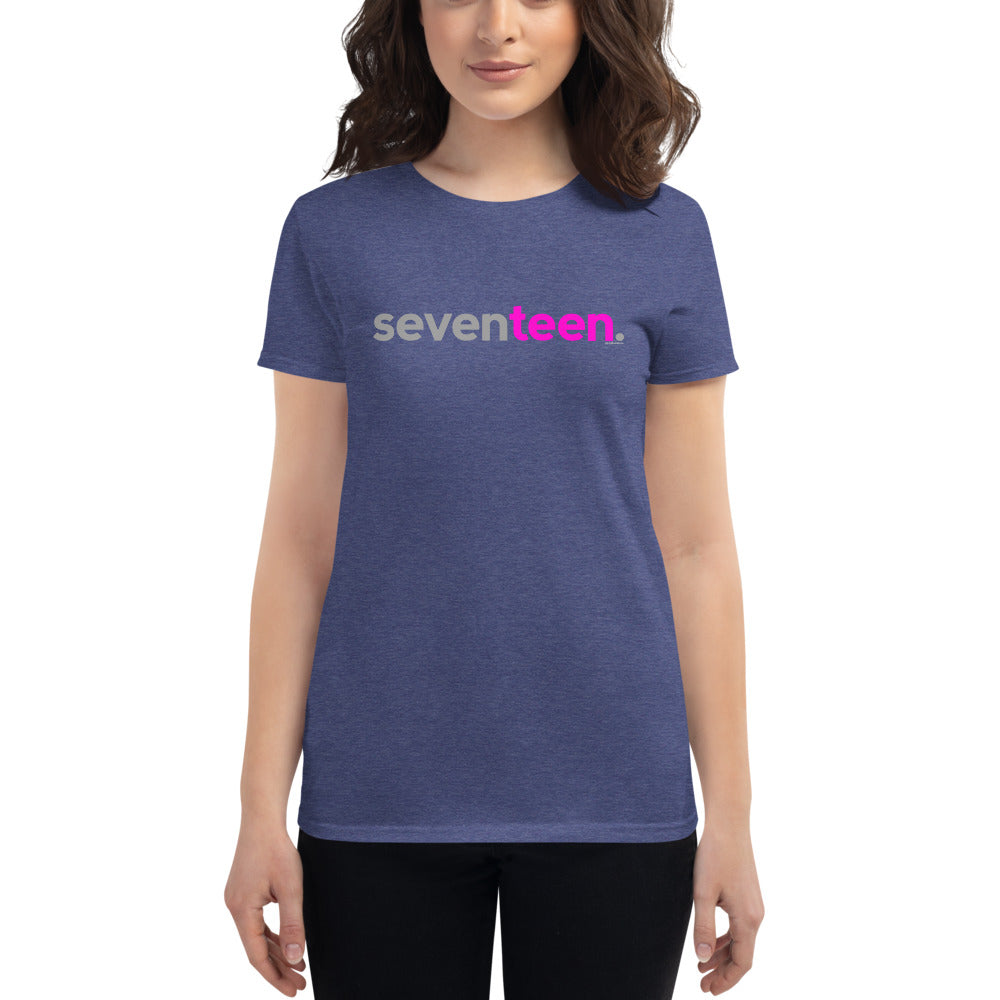 Teen Girls 17th Birthday T-Shirt Seventeen - Original Pink