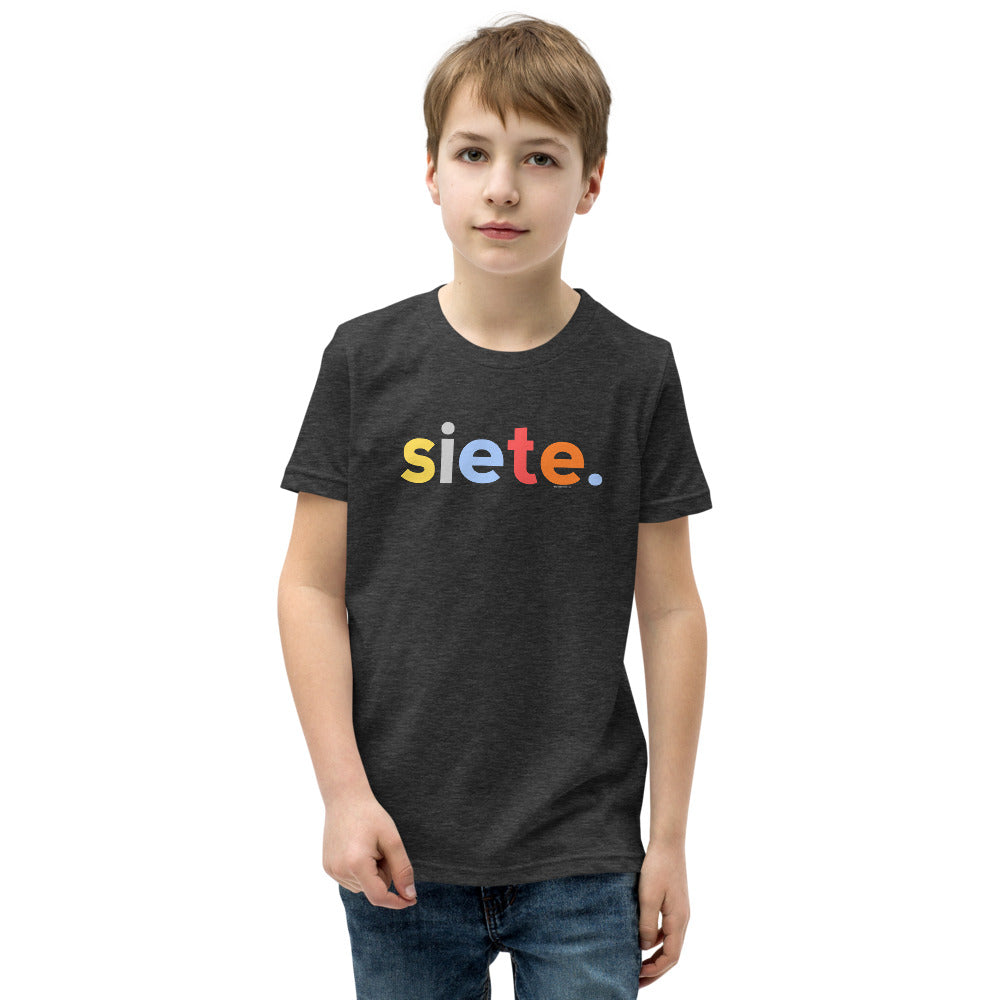 Boys 7th Birthday Shirt Siete Spanish – Original