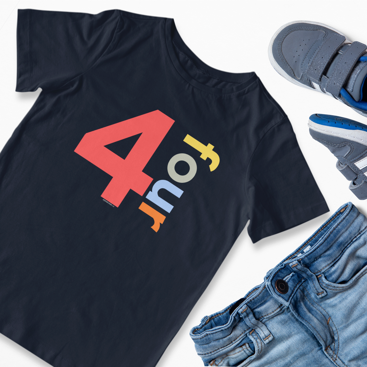 Boys 4th Birthday Shirt Four - Number