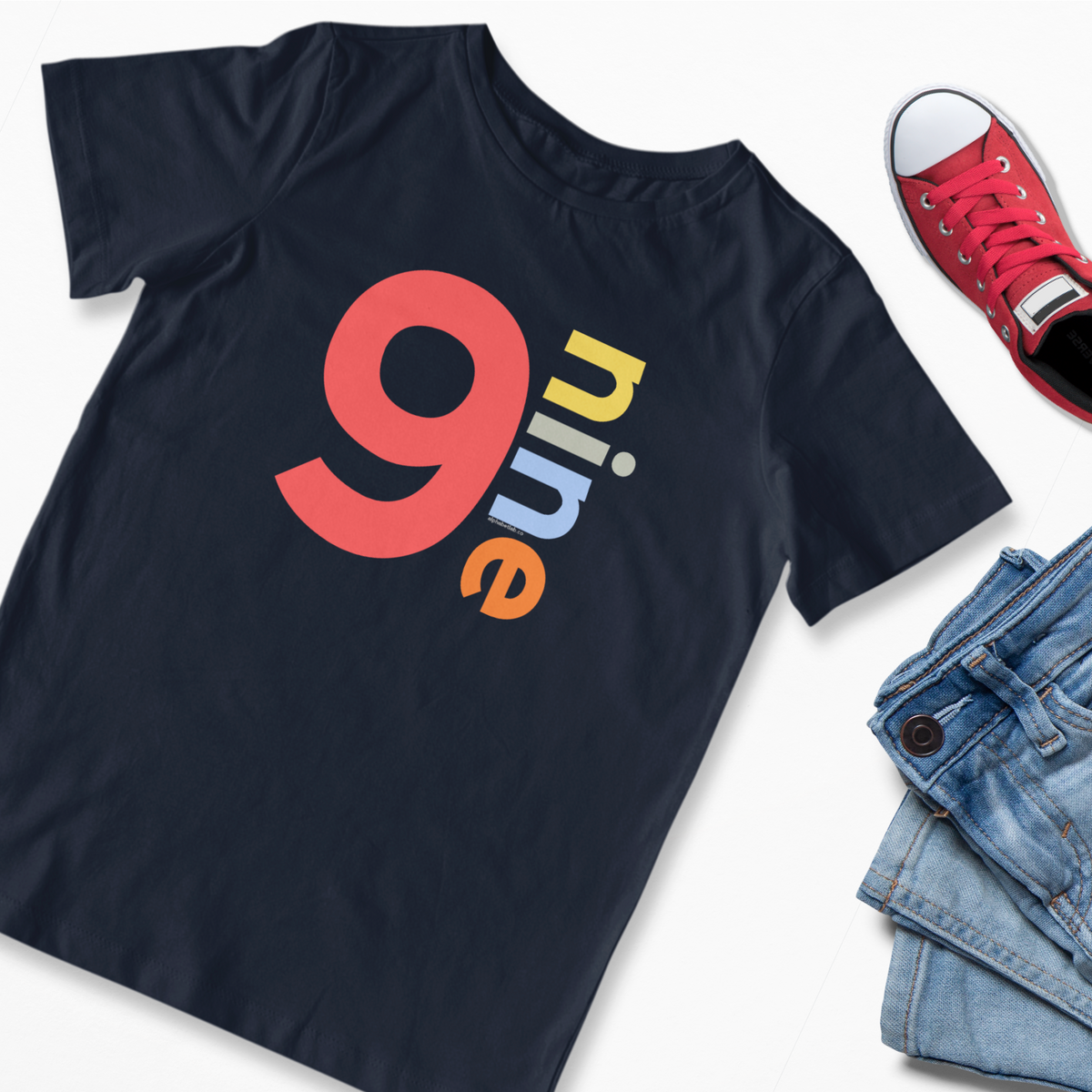 Boys 9th Birthday Shirt Nine - Number
