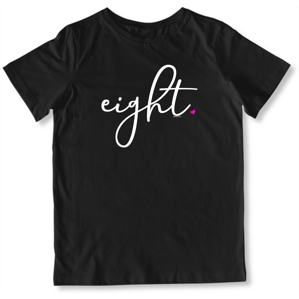 Girls 8th Birthday Shirt Eight - Fine Script