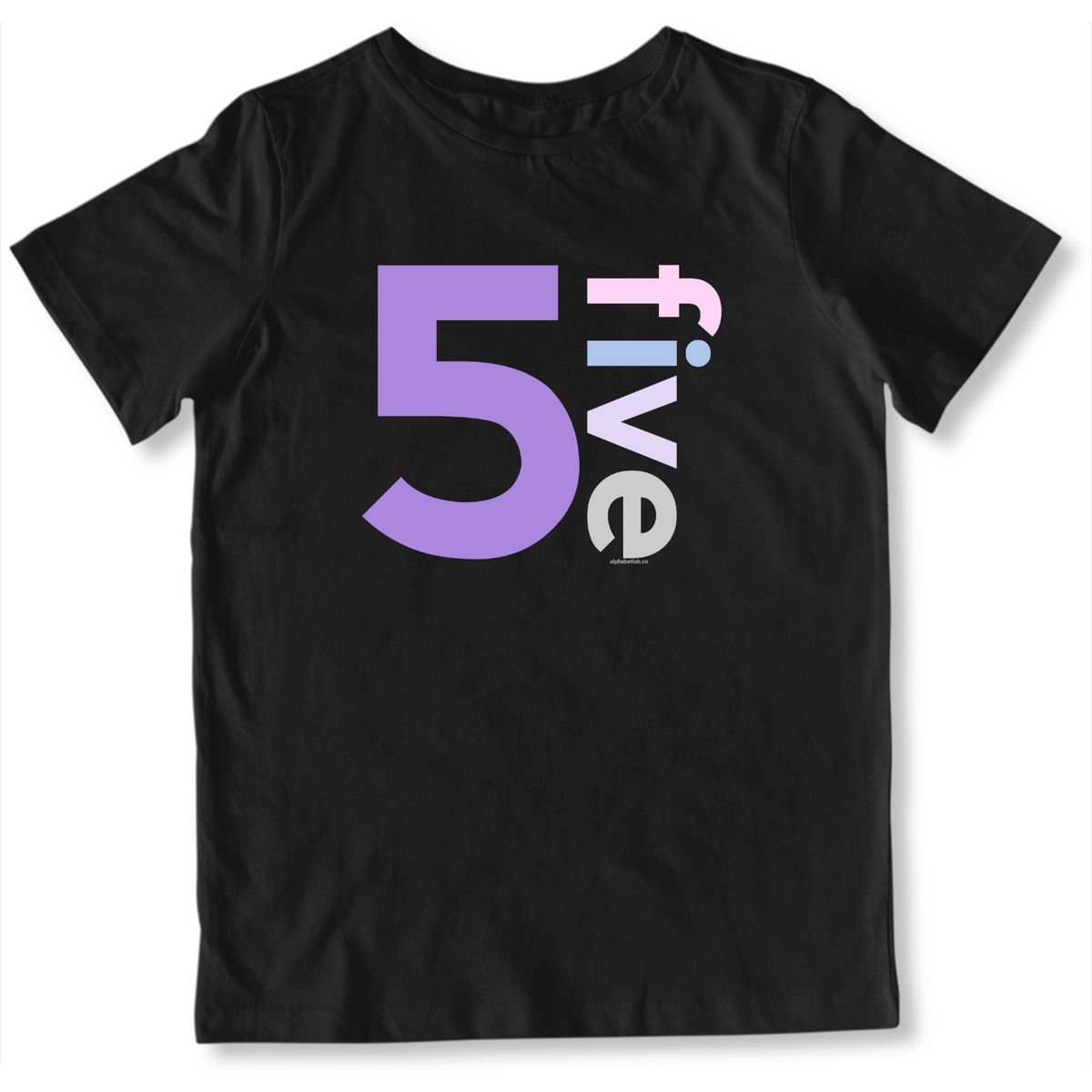Girls 5th Birthday Shirt Five - Number