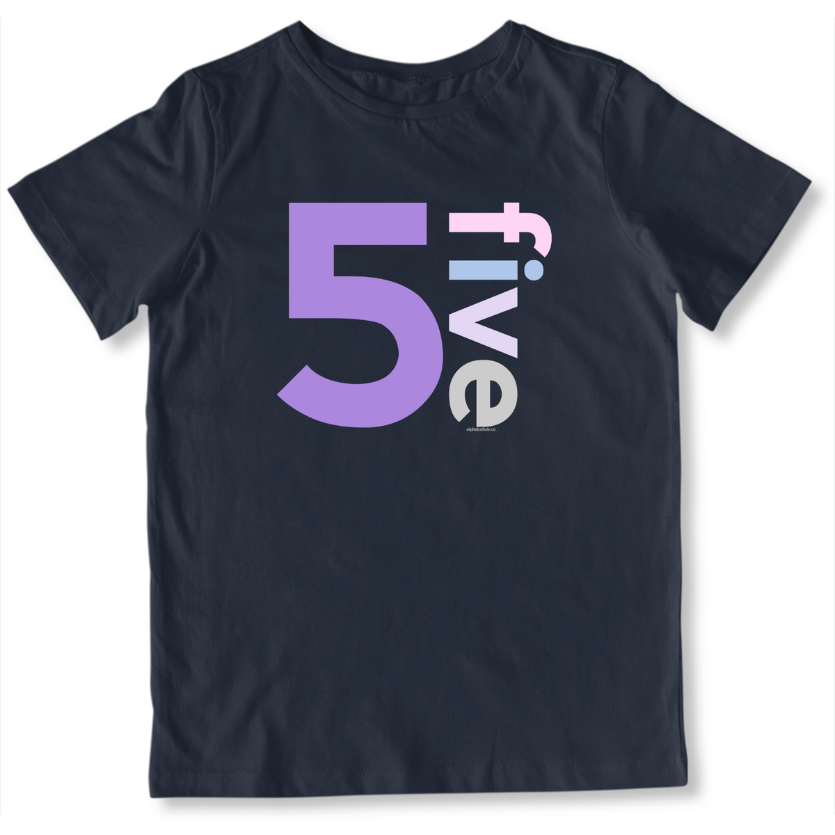 Girls 5th Birthday Shirt Five - Number