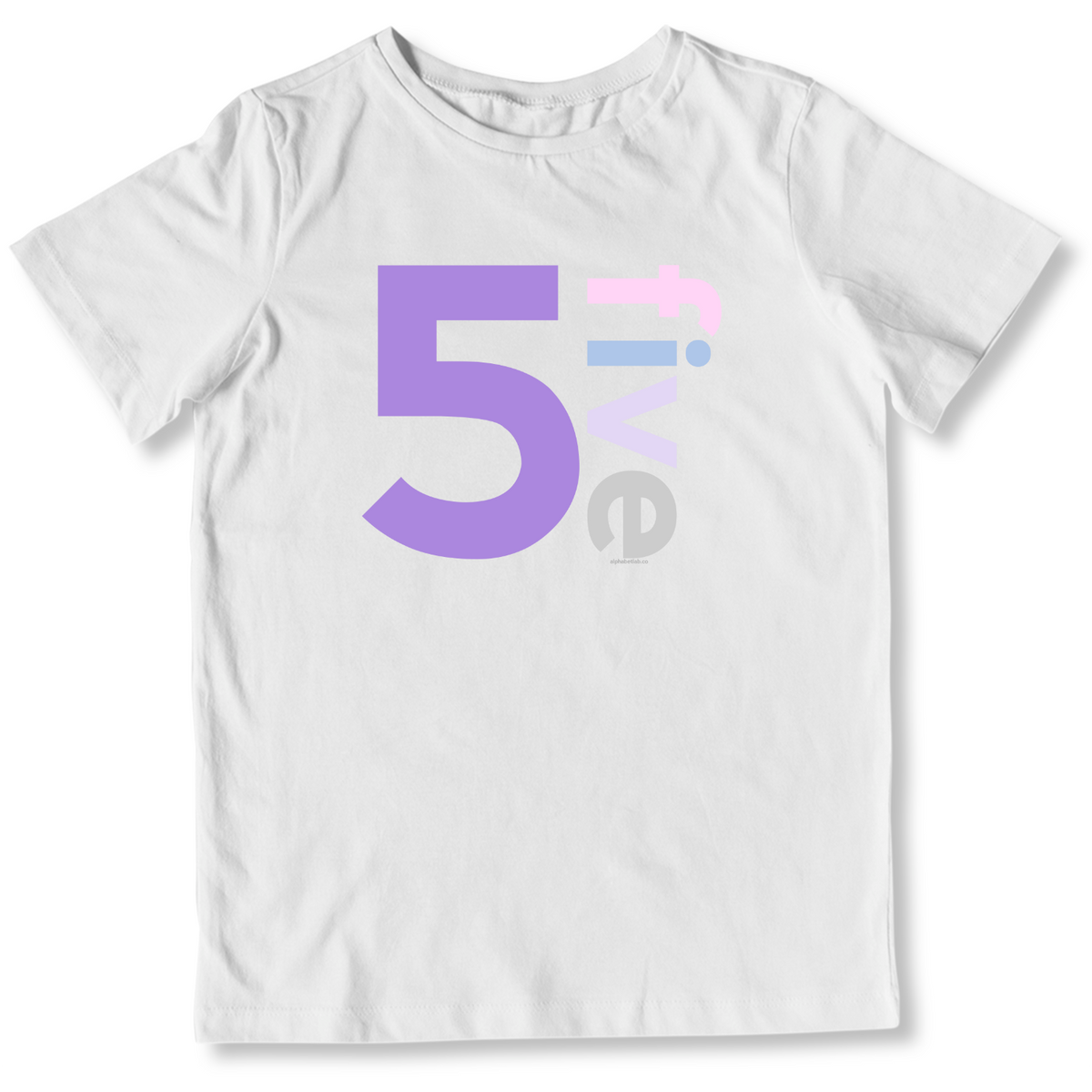 Girls 5th Birthday Shirt Five - Number