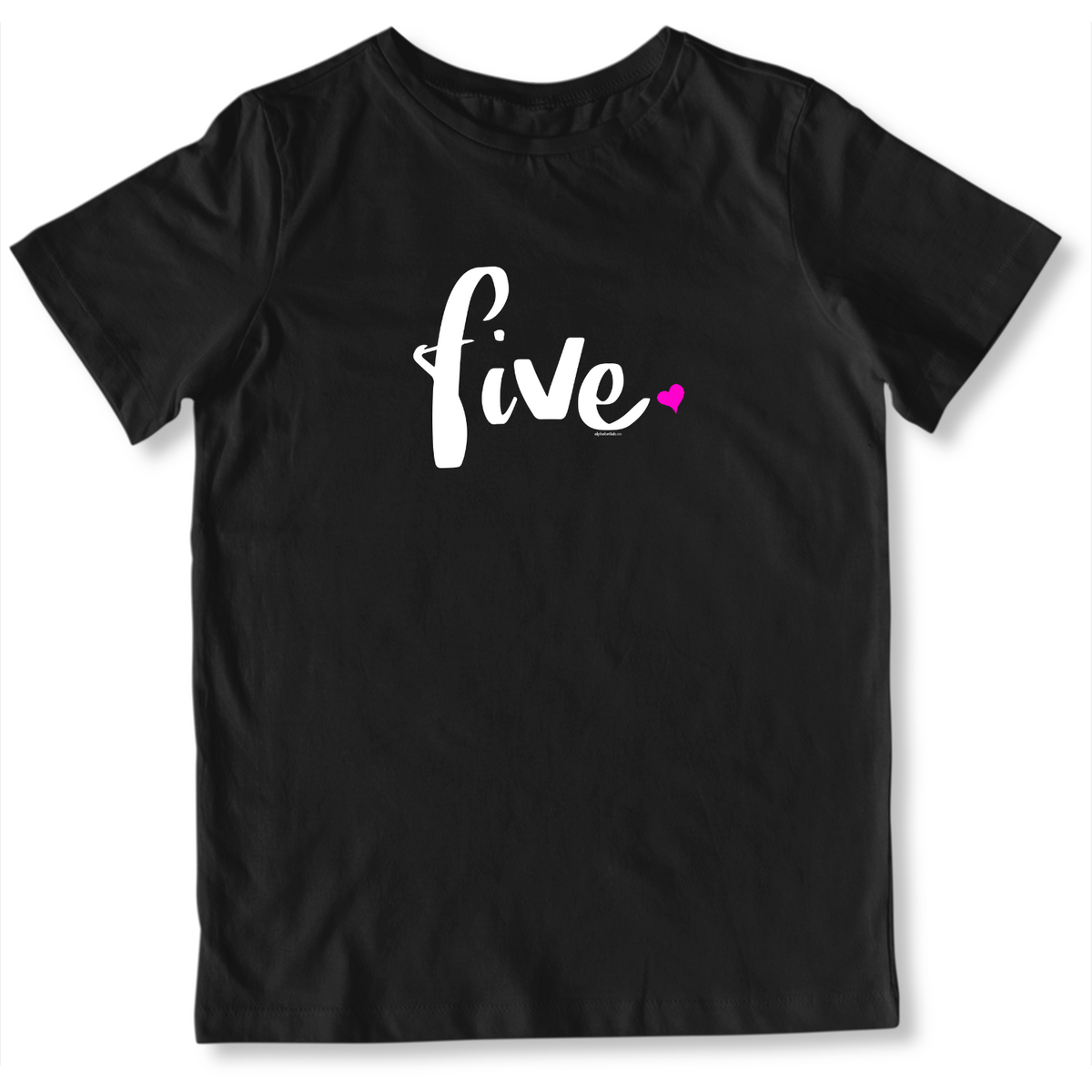 Girls 5th Birthday Shirt Five - Script