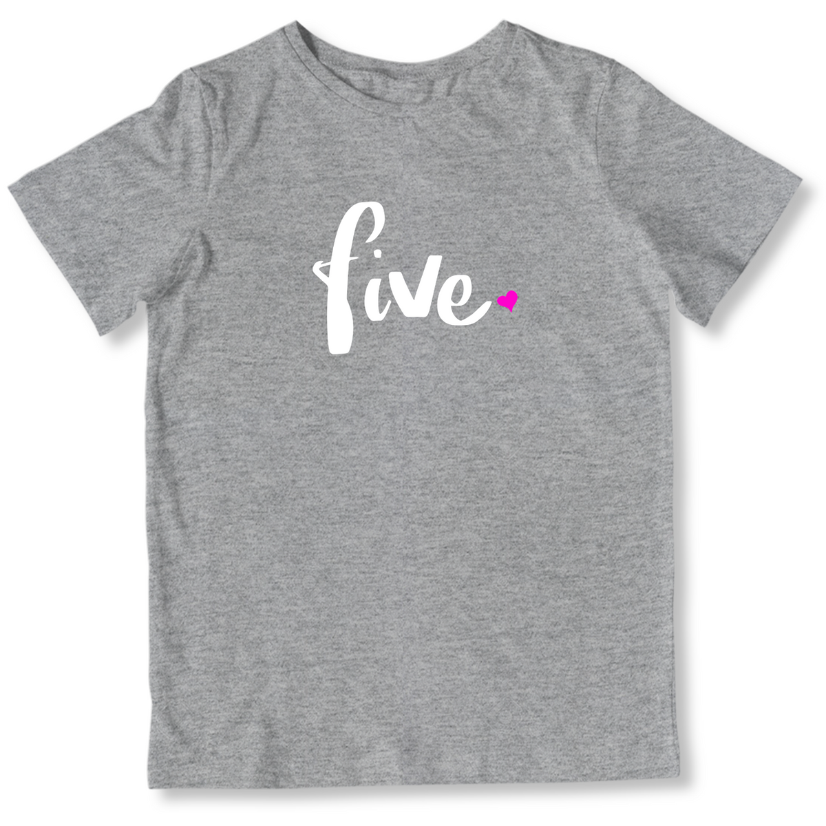 Girls 5th Birthday Shirt Five - Script