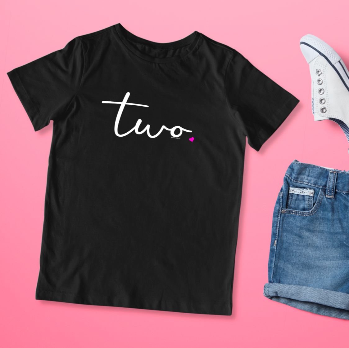 Girls 2nd Birthday Shirt Two - Fine Script