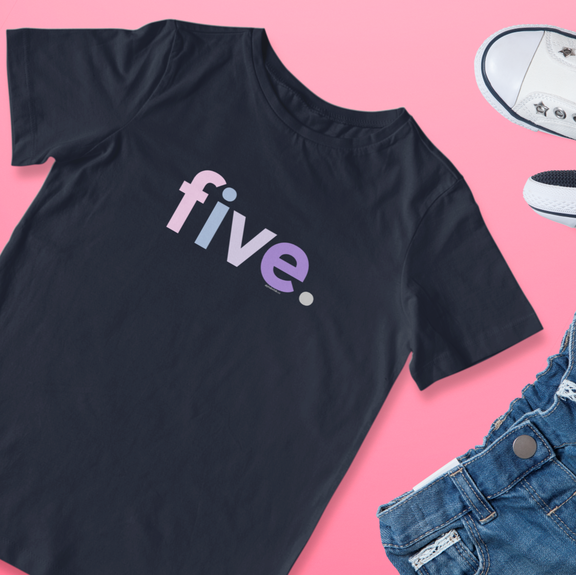 Girls 5th Birthday Shirt Five - Original