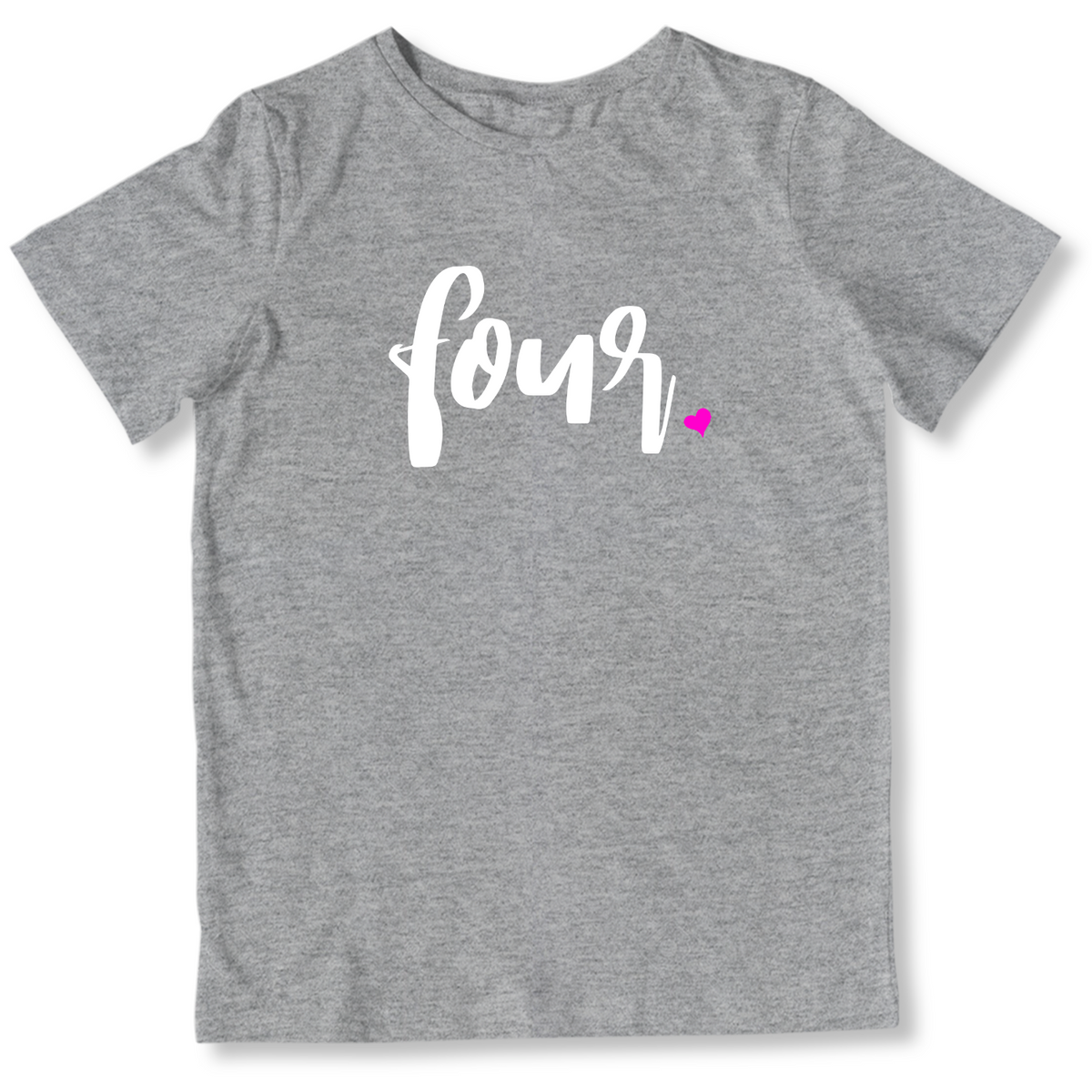 Girls 4th Birthday Shirt Four - Script