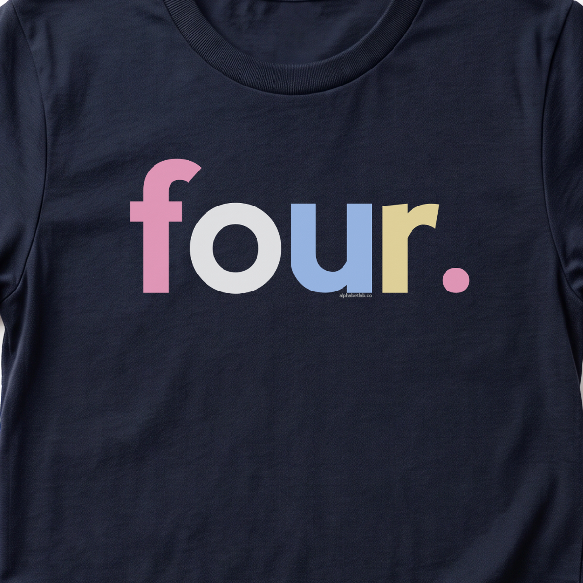 Girls 4th Birthday Shirt Four - Alternative
