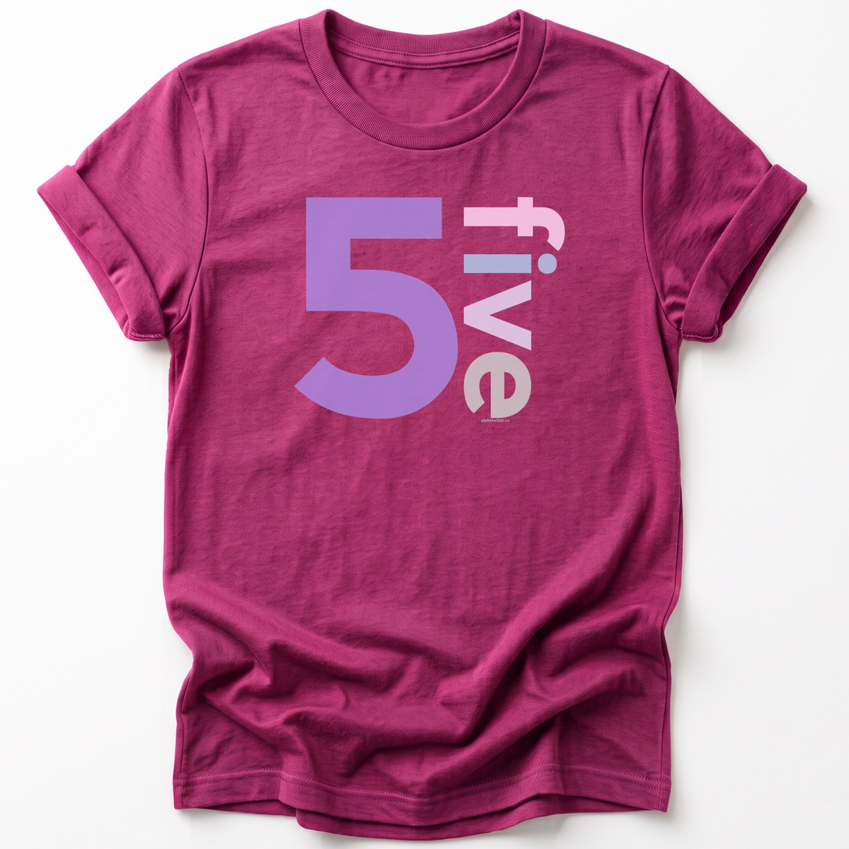 Girls 5th Birthday Shirt Five - Number