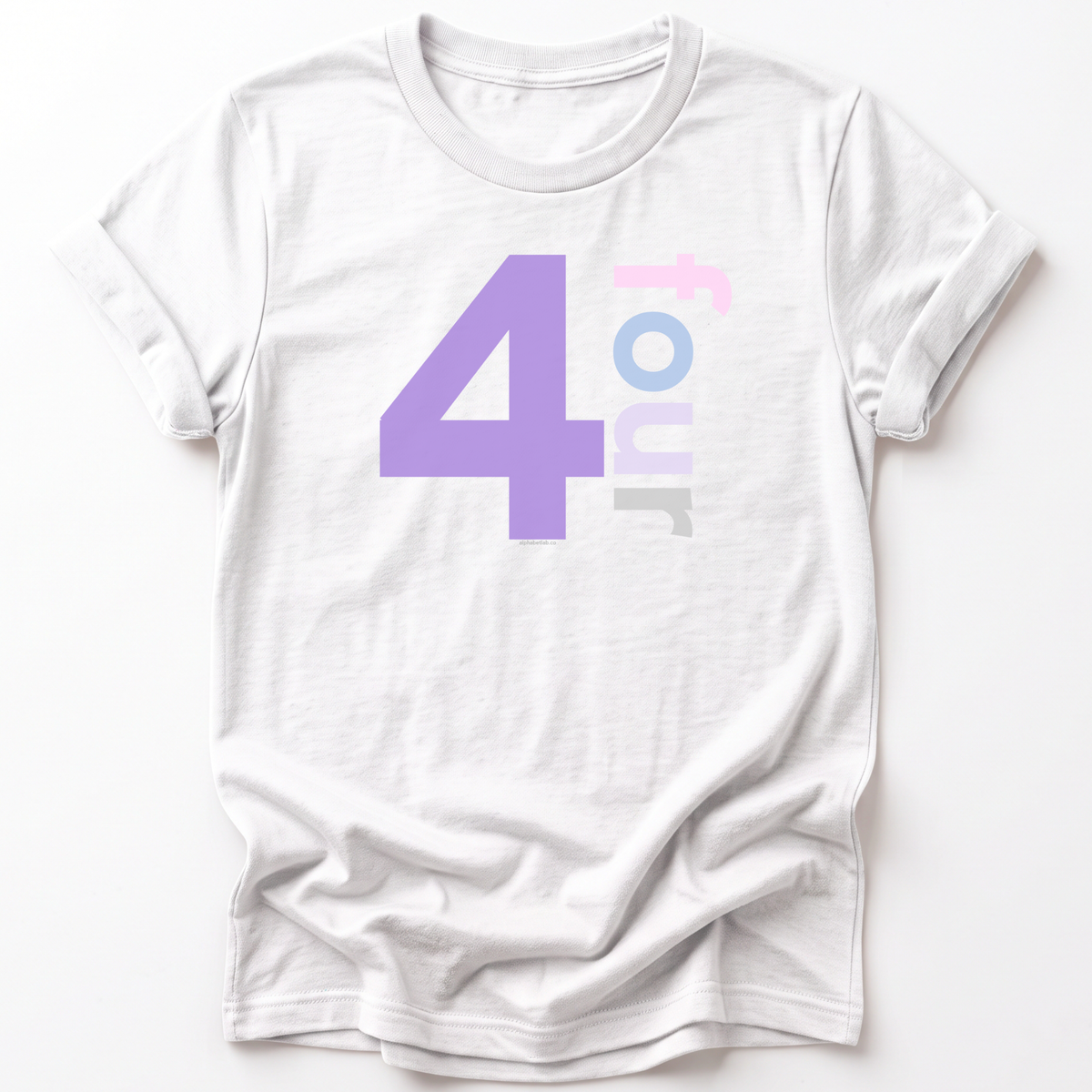 Girls 4th Birthday Shirt Four - Number