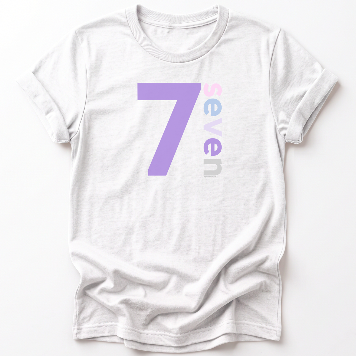 Girls 7th Birthday Shirt Seven - Number
