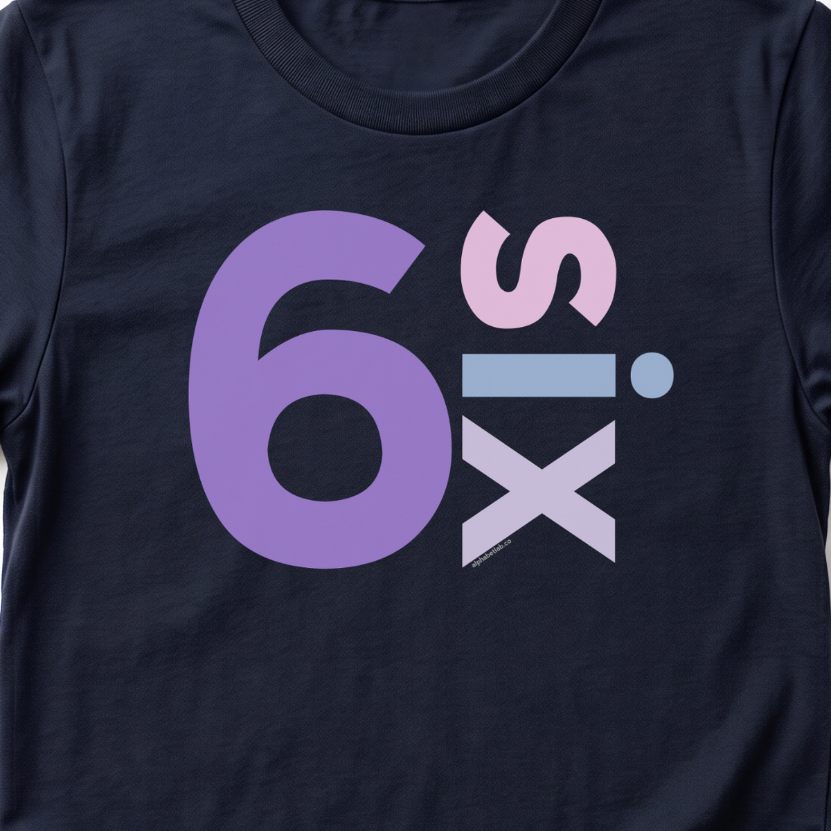 Girls 6th Birthday Shirt Six - Number