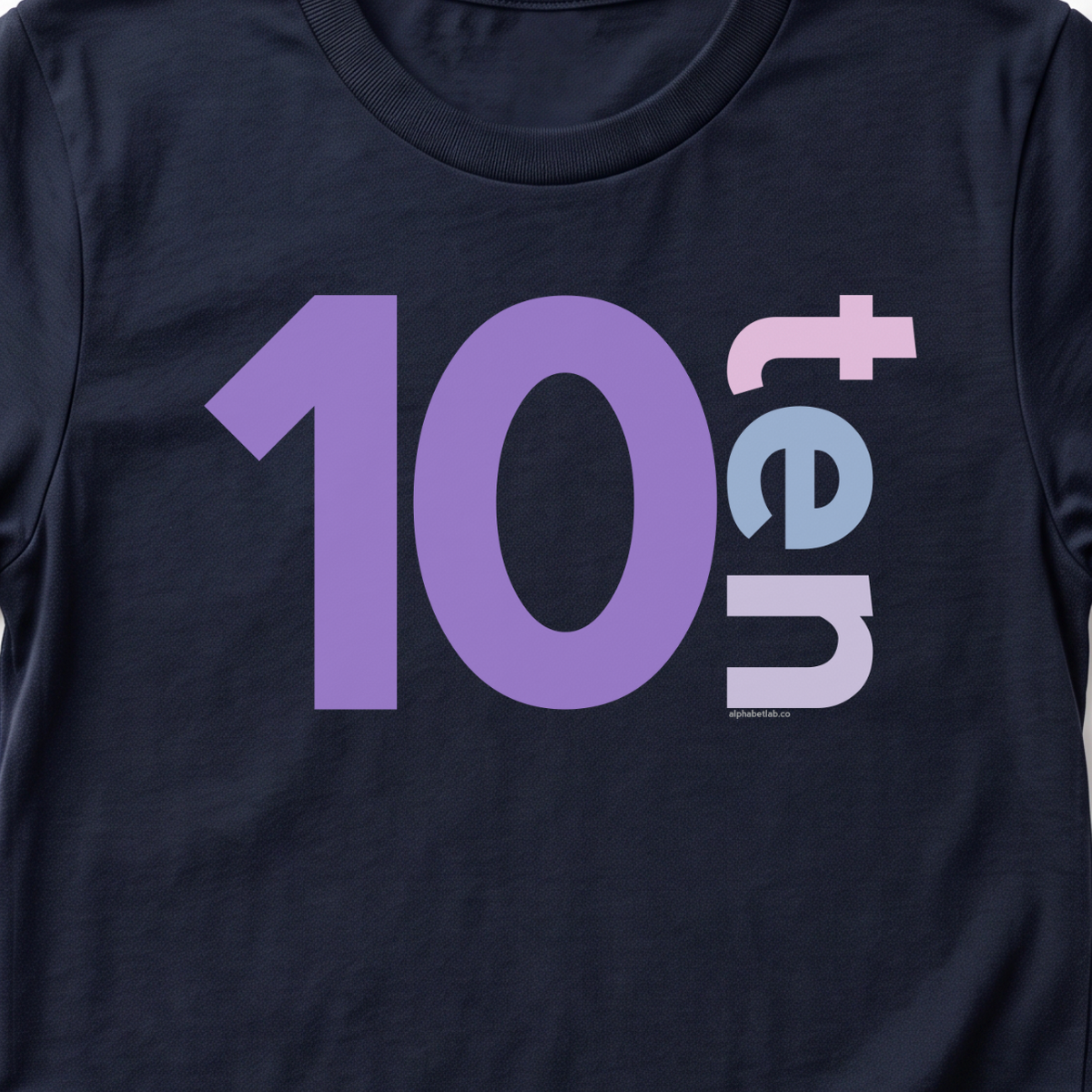 Girls 10th Birthday Shirt Ten - Number