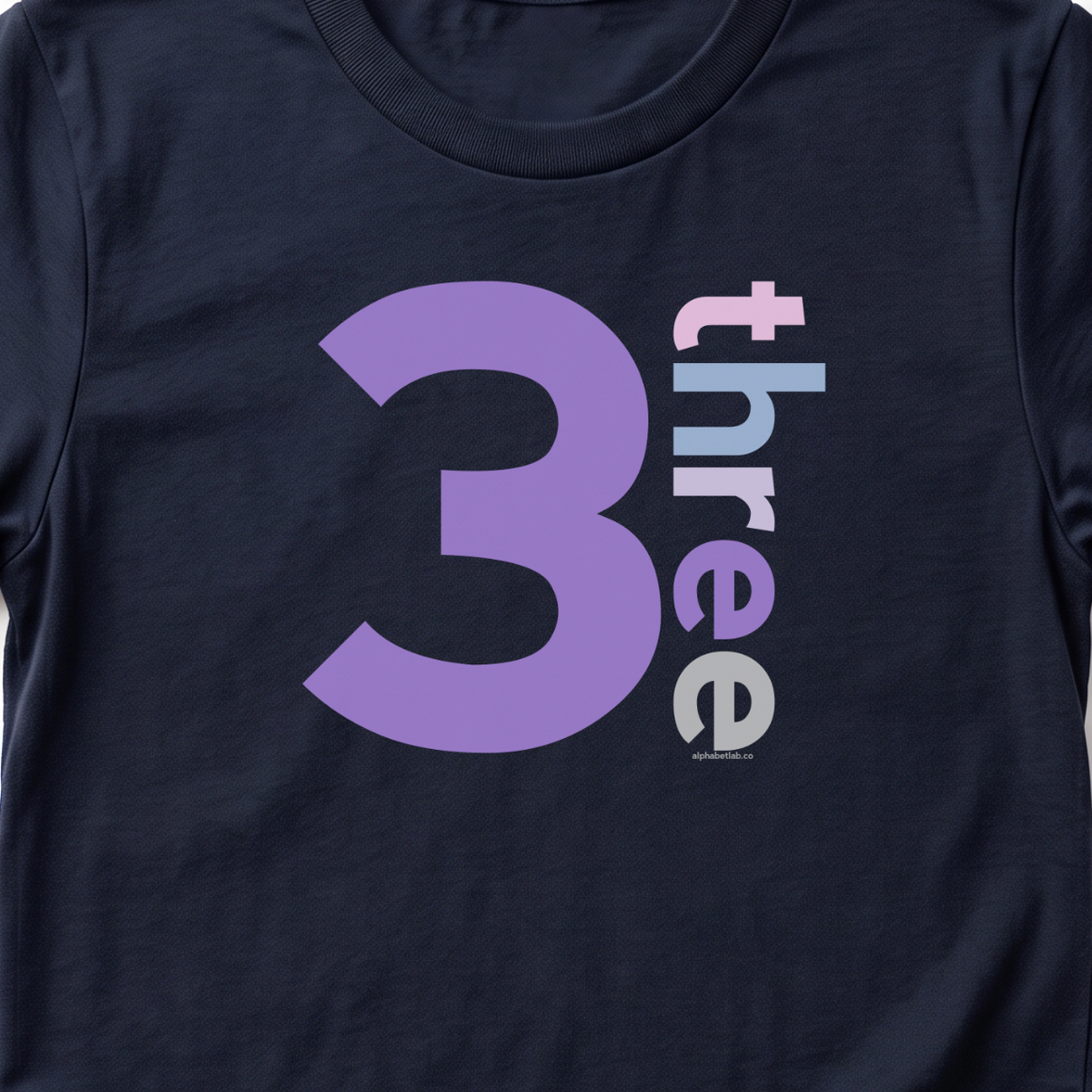 Girls 3rd Birthday Shirt Three - Number