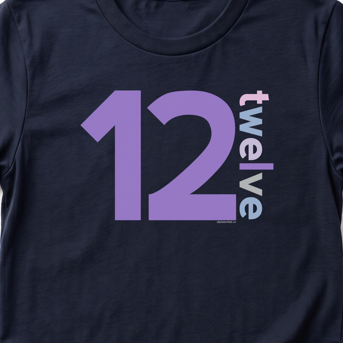 Girls 12th Birthday Shirt Twelve - Number