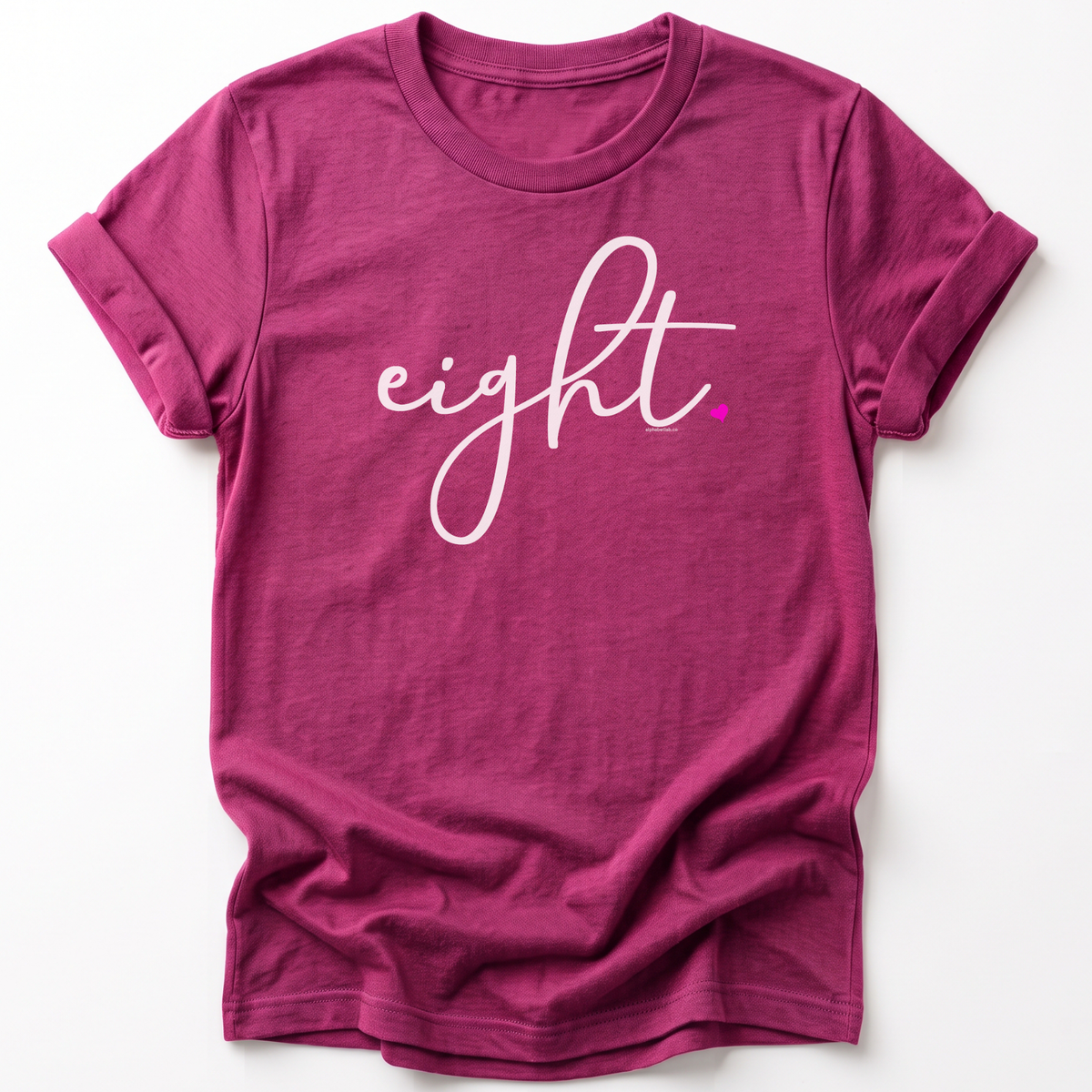 Girls 8th Birthday Shirt Eight - Fine Script