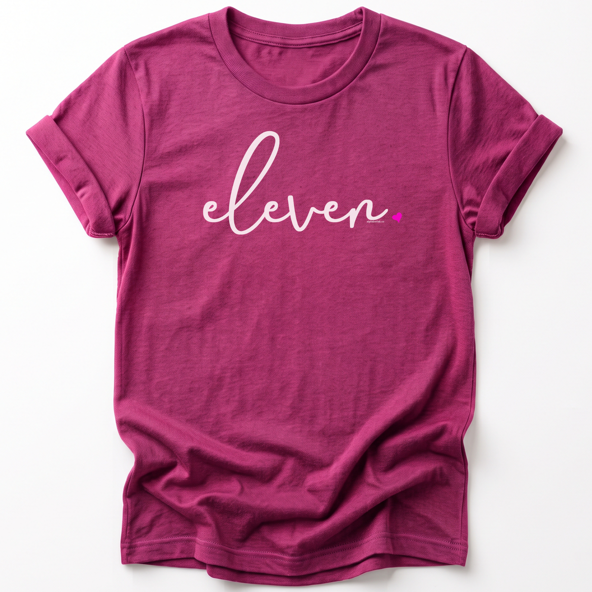 Girls 11th Birthday Shirt Eleven - Fine Script