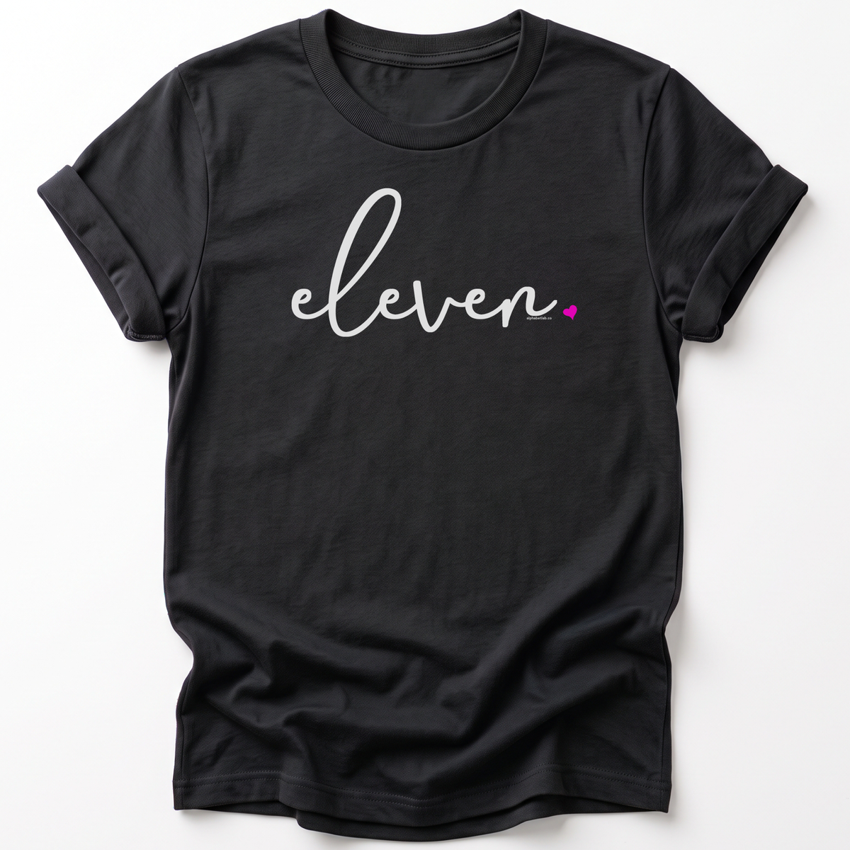 Girls 11th Birthday Shirt Eleven - Fine Script