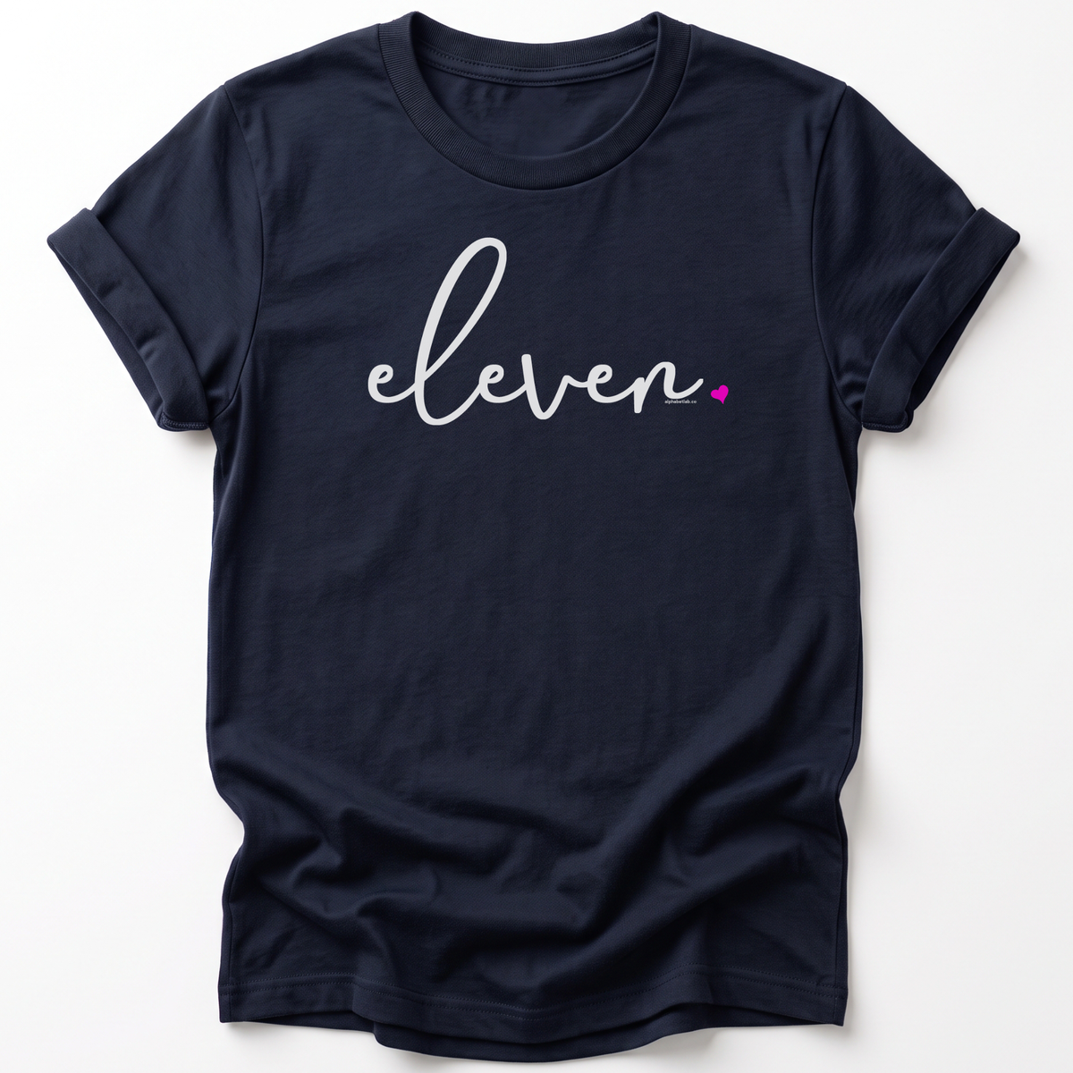 Girls 11th Birthday Shirt Eleven - Fine Script