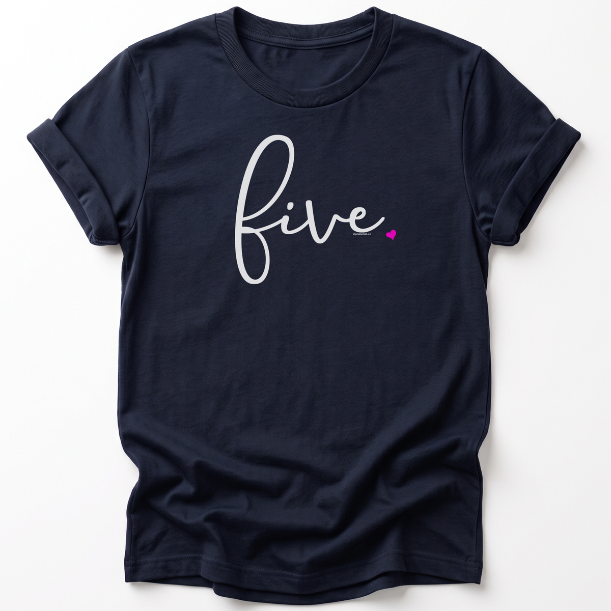 Girls 5th Birthday Shirt Five - Fine Script