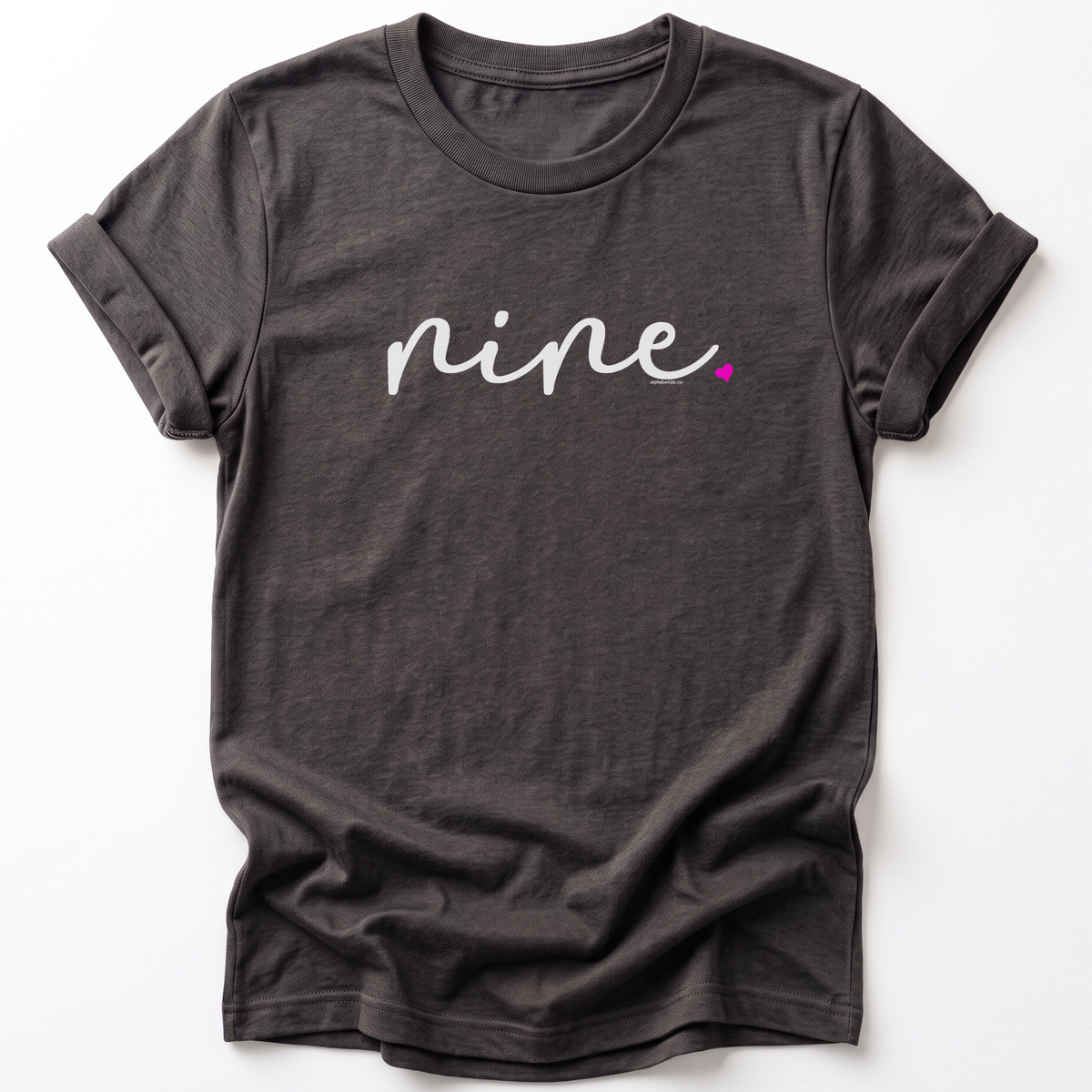 Girls 9th Birthday Shirt Nine - Fine Script