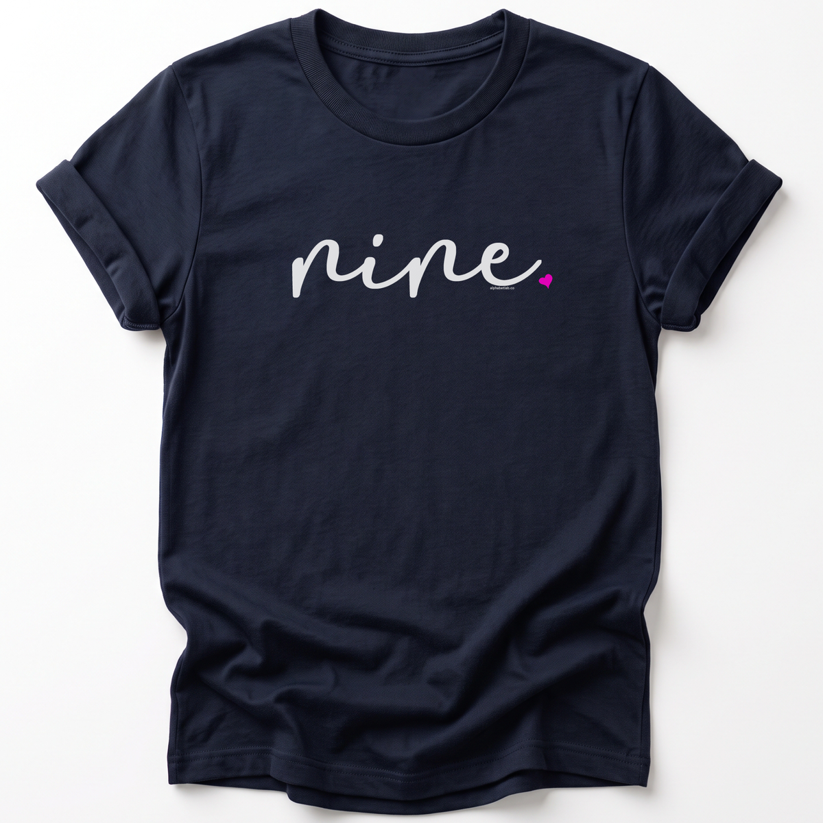 Girls 9th Birthday Shirt Nine - Fine Script