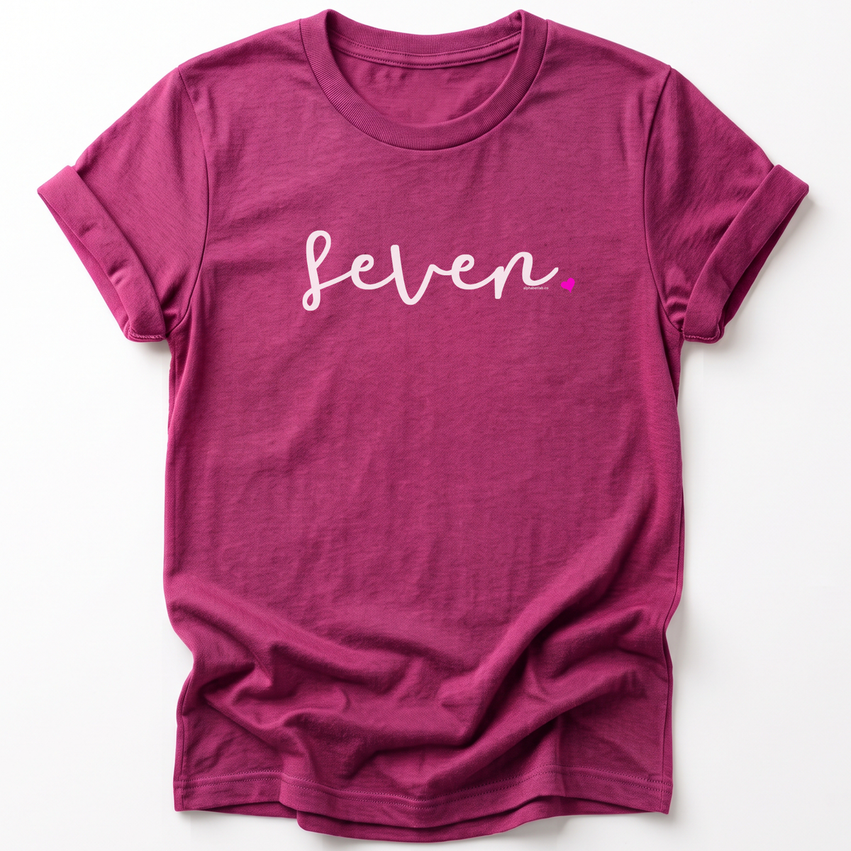 Girls 7th Birthday Shirt Seven - Fine Script