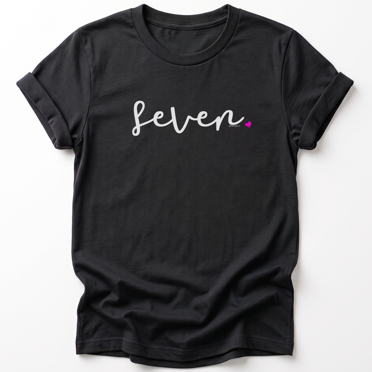 Girls 7th Birthday Shirt Seven - Fine Script