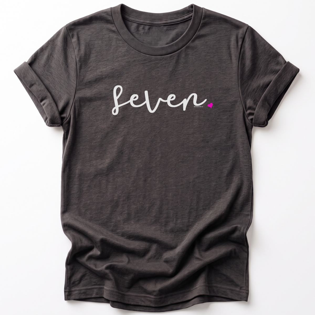 Girls 7th Birthday Shirt Seven - Fine Script