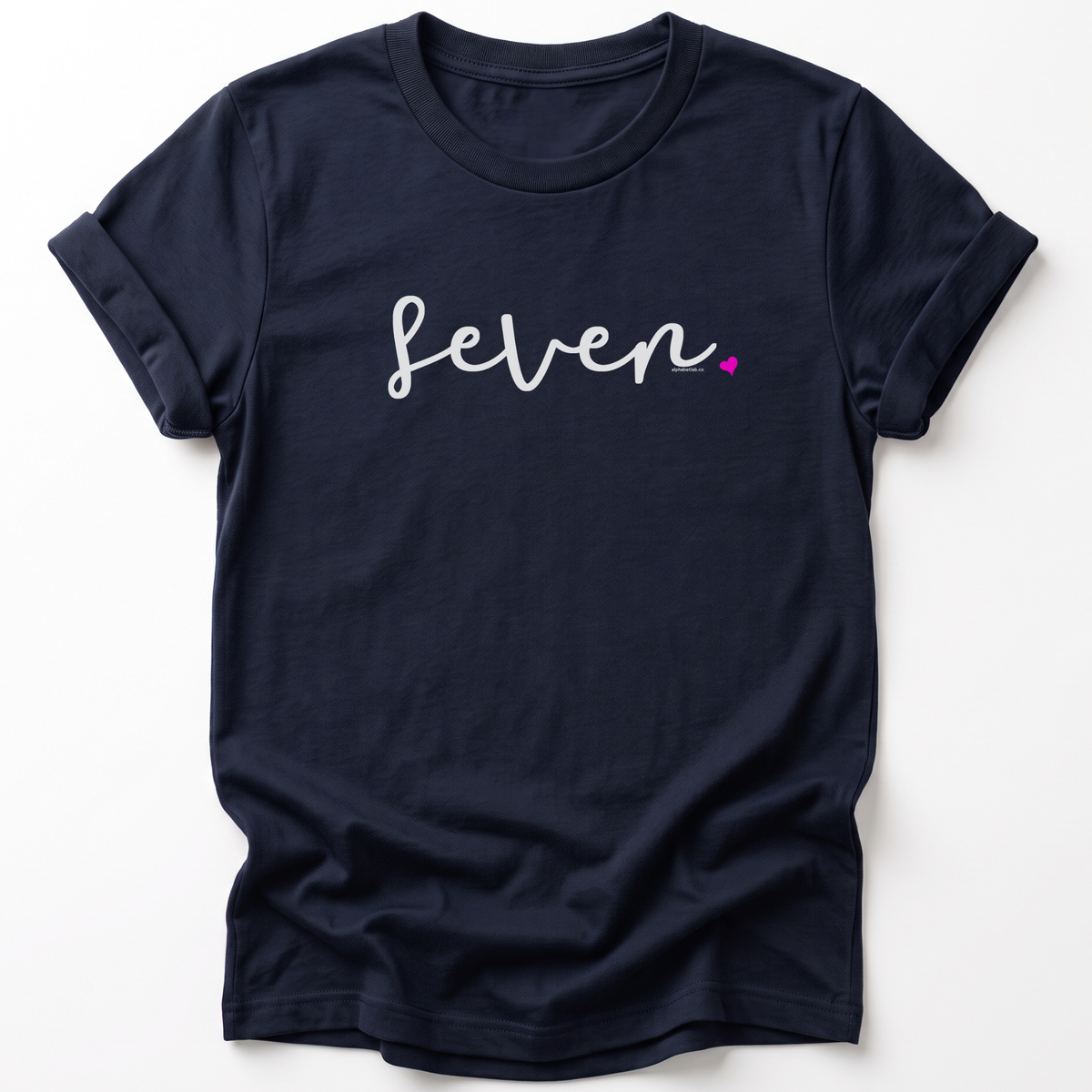 Girls 7th Birthday Shirt Seven - Fine Script