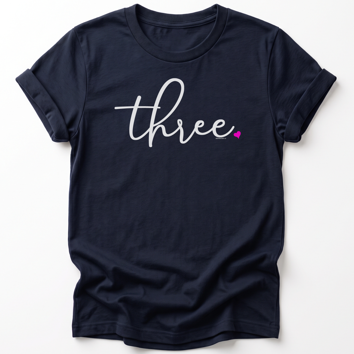 Girls 3rd Birthday Shirt Three - Fine Script
