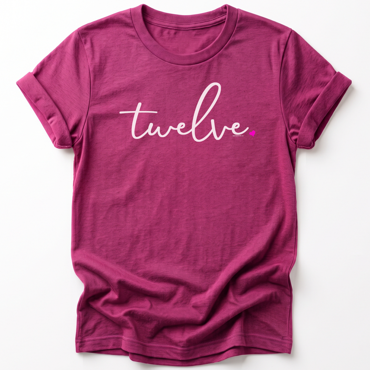 Girls 12th Birthday Shirt Twelve - Fine Script