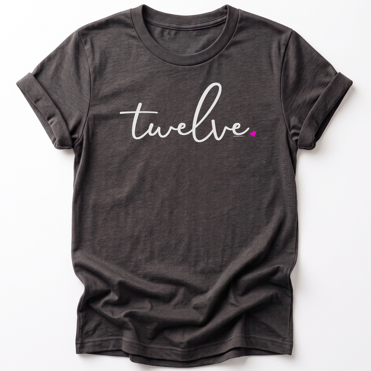 Girls 12th Birthday Shirt Twelve - Fine Script