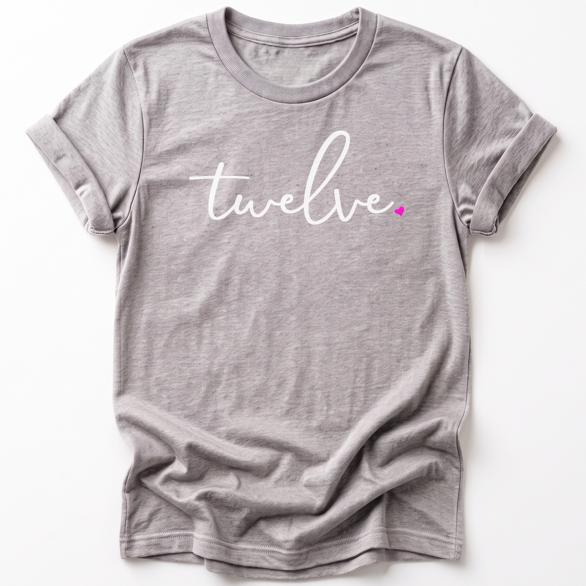 Girls 12th Birthday Shirt Twelve - Fine Script