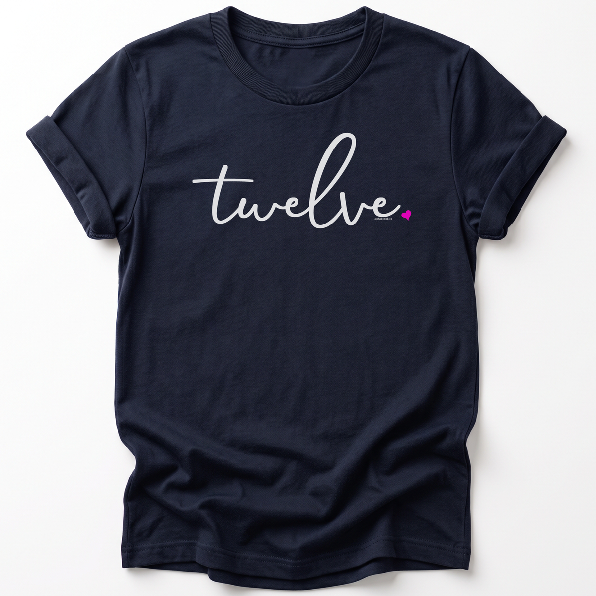 Girls 12th Birthday Shirt Twelve - Fine Script