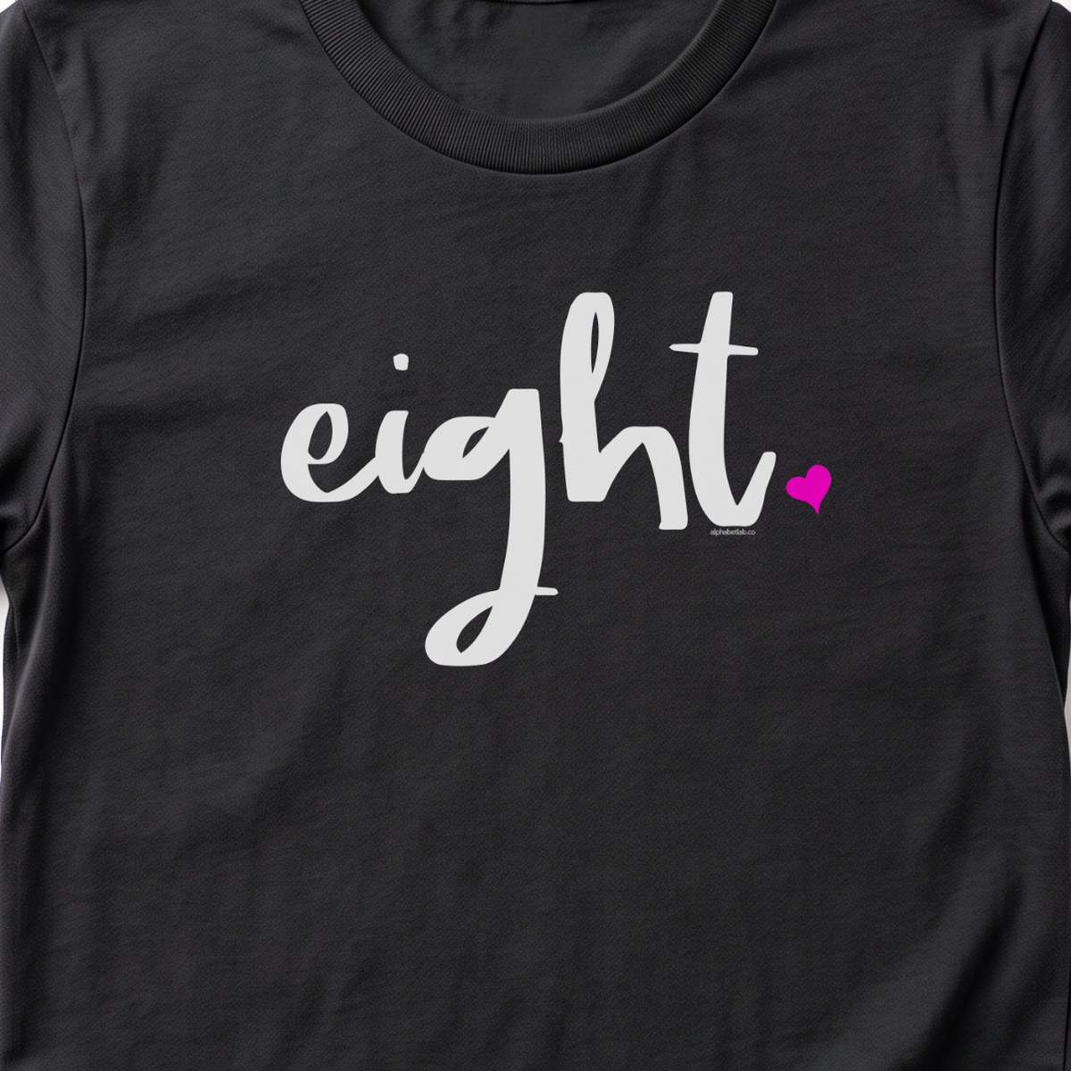 Girls 8th Birthday Shirt - Script