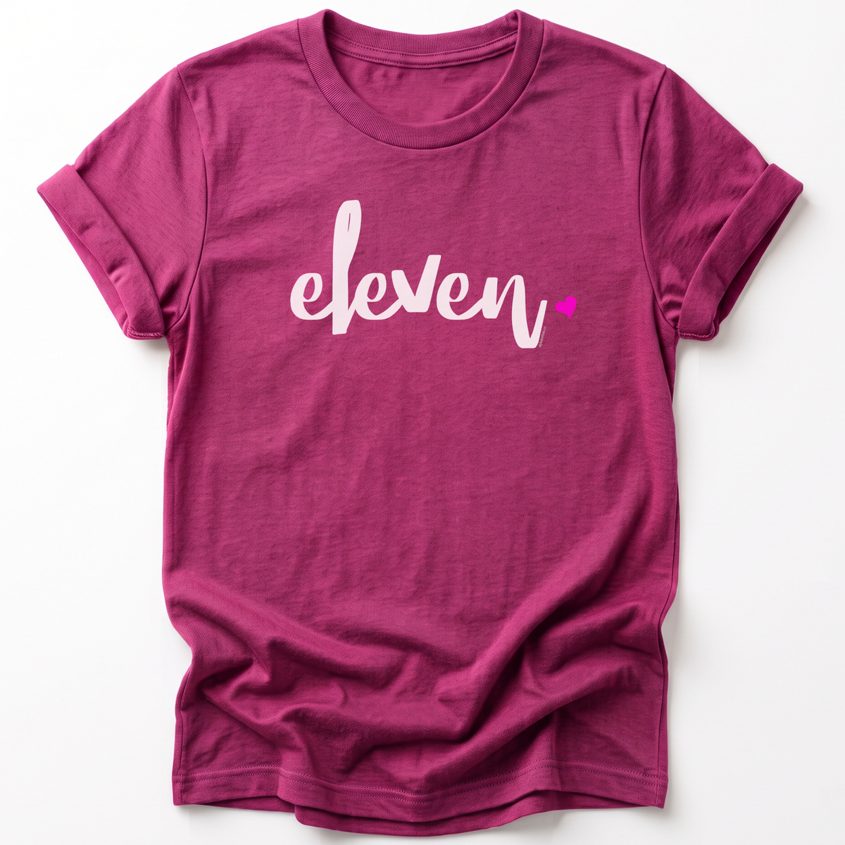 Girls 11th Birthday Shirt Eleven - Script