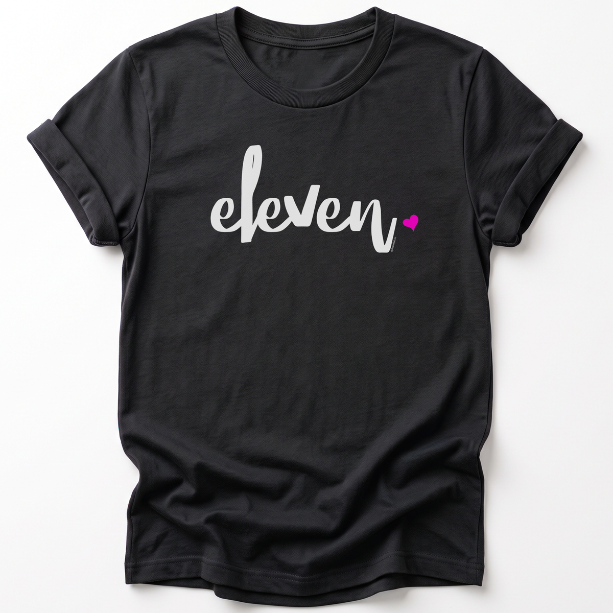 Girls 11th Birthday Shirt Eleven - Script
